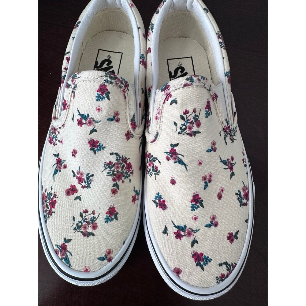 Vans Classic Slip On Ditsy Floral Womens 5 Cream Rose Canvas Shoes Discontinued - Picture 11 of 12